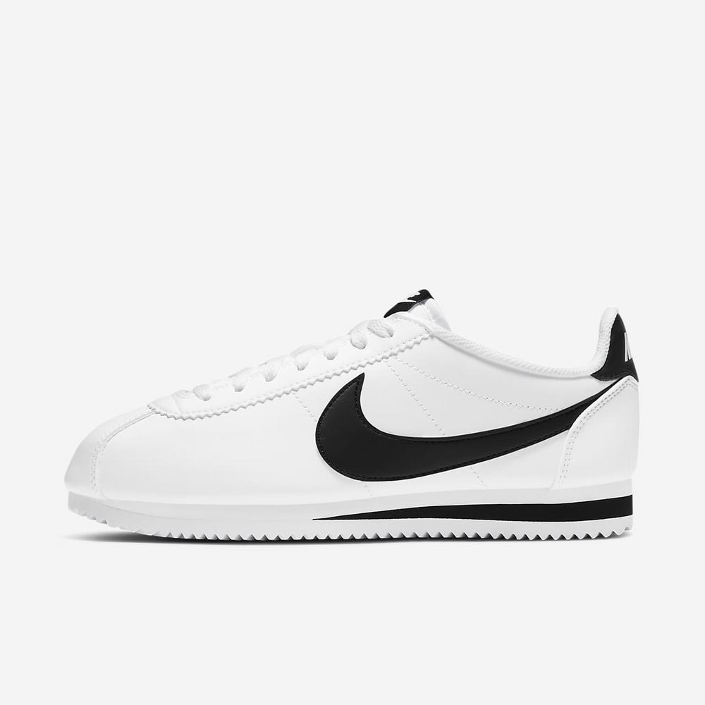 Sneakers Nike Classic Cortez Blanche 9518-047 White/White/Black Femme | VLK-46775319